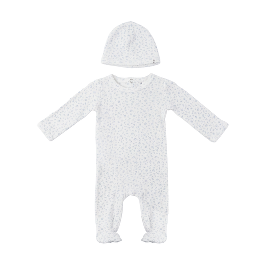 Little Fragile White Flower Pointelle Romper Set