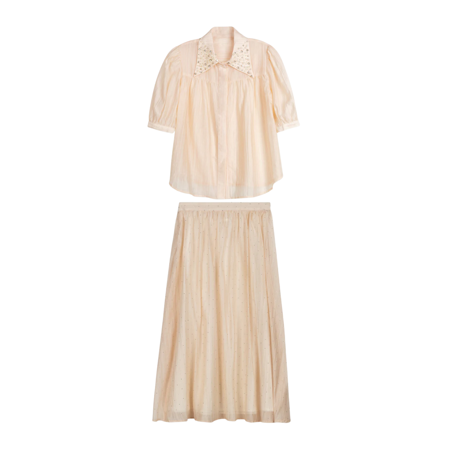 Mallory and Merlot Sprint Diamond Collar Blouse Set