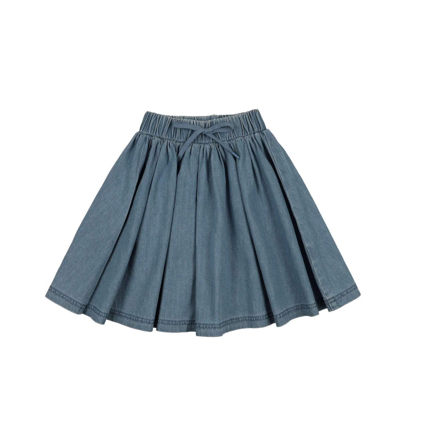 Lil Legs Mid Blue Wash Denim Drawstring Skirt