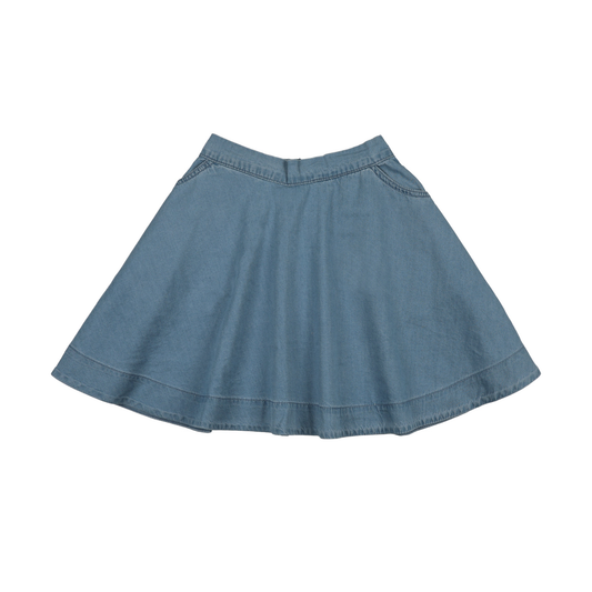 Lil Legs Blue Tencel Denim Flared Skirt