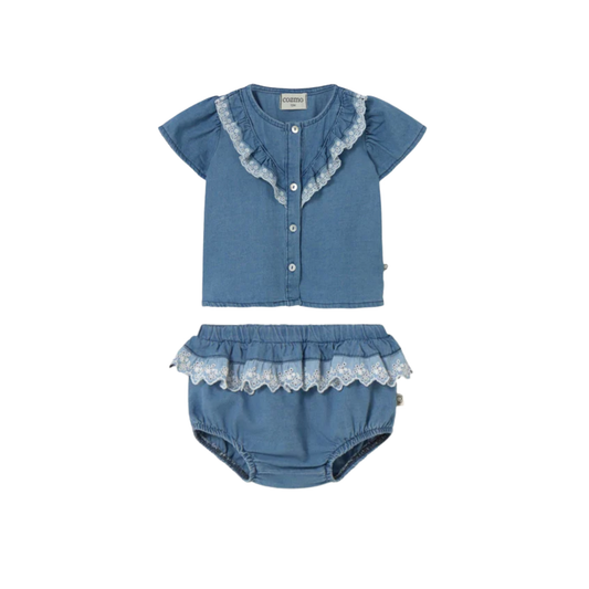 Cozmo Blue Malva Denim Short Set