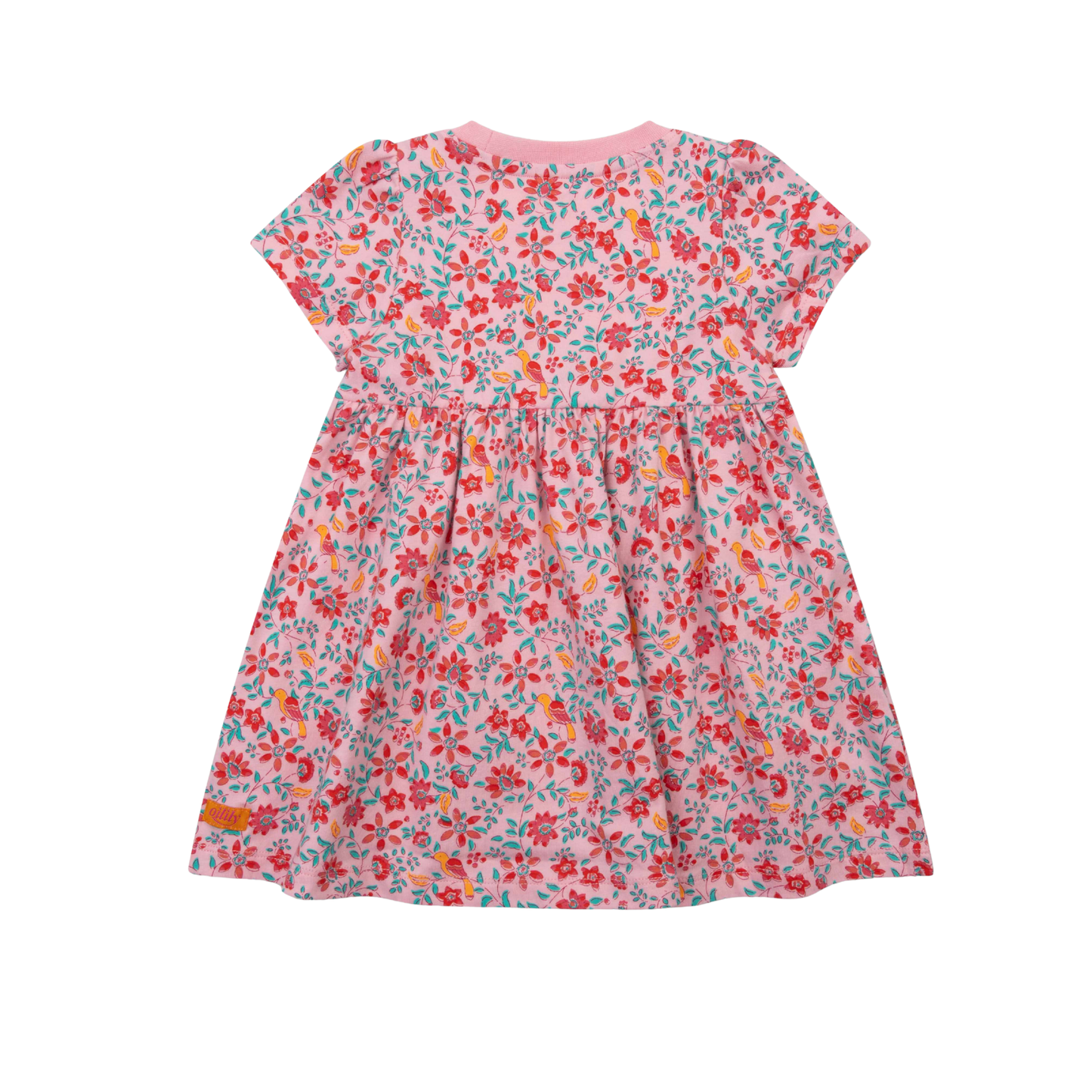 Oilily Candy Pink Doodle Short Sleeve Floral Dress
