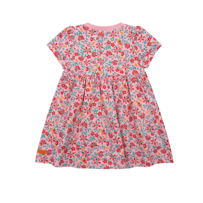 Oilily Candy Pink Doodle Short Sleeve Floral Dress