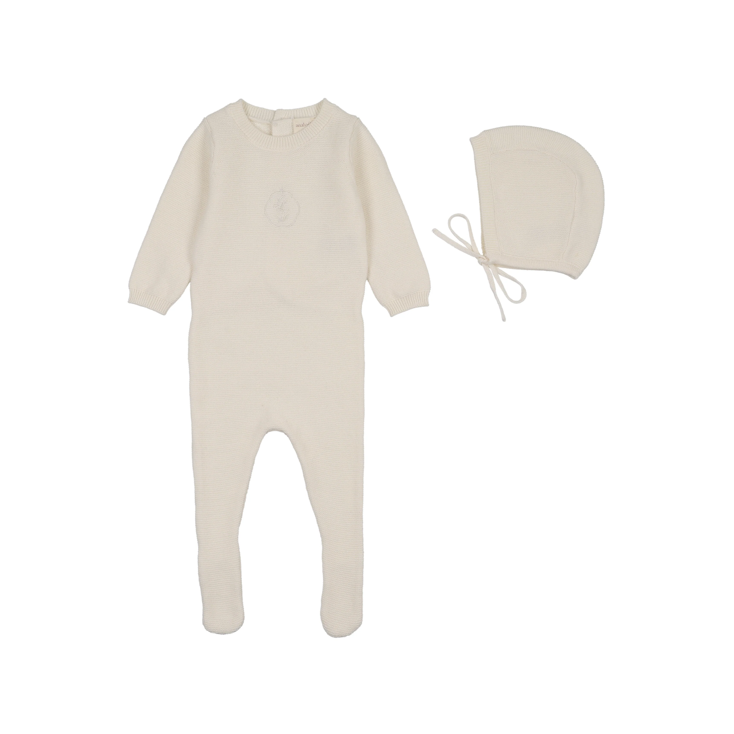 Analogie Cream Crest Knit Footie Set