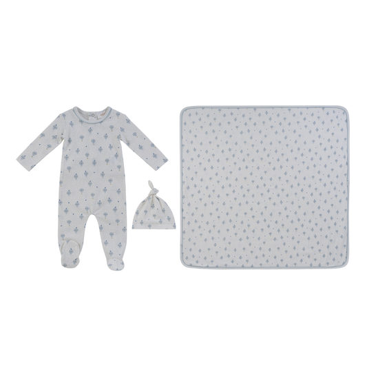Kipp Baby Blue Up & Away Footie 3PC Set