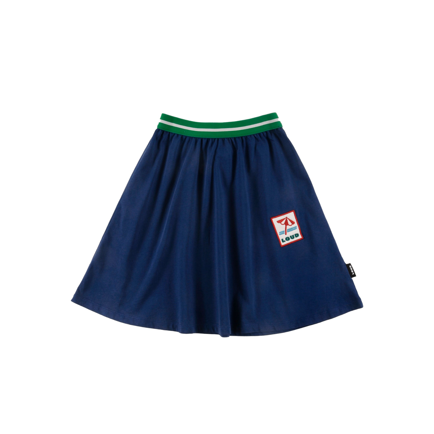 Loud Navy Washed Limoncello Knee Length Skirt