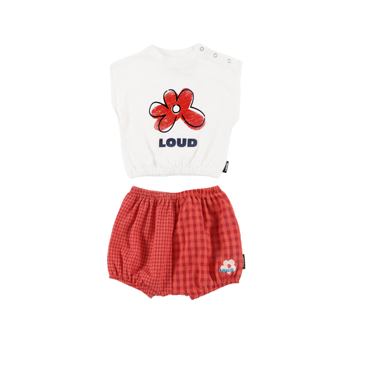 Loud Summer Flower Short Sleeve Tee Set