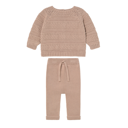 Li & Me Candy Monochrome Striped Knit Pants Set