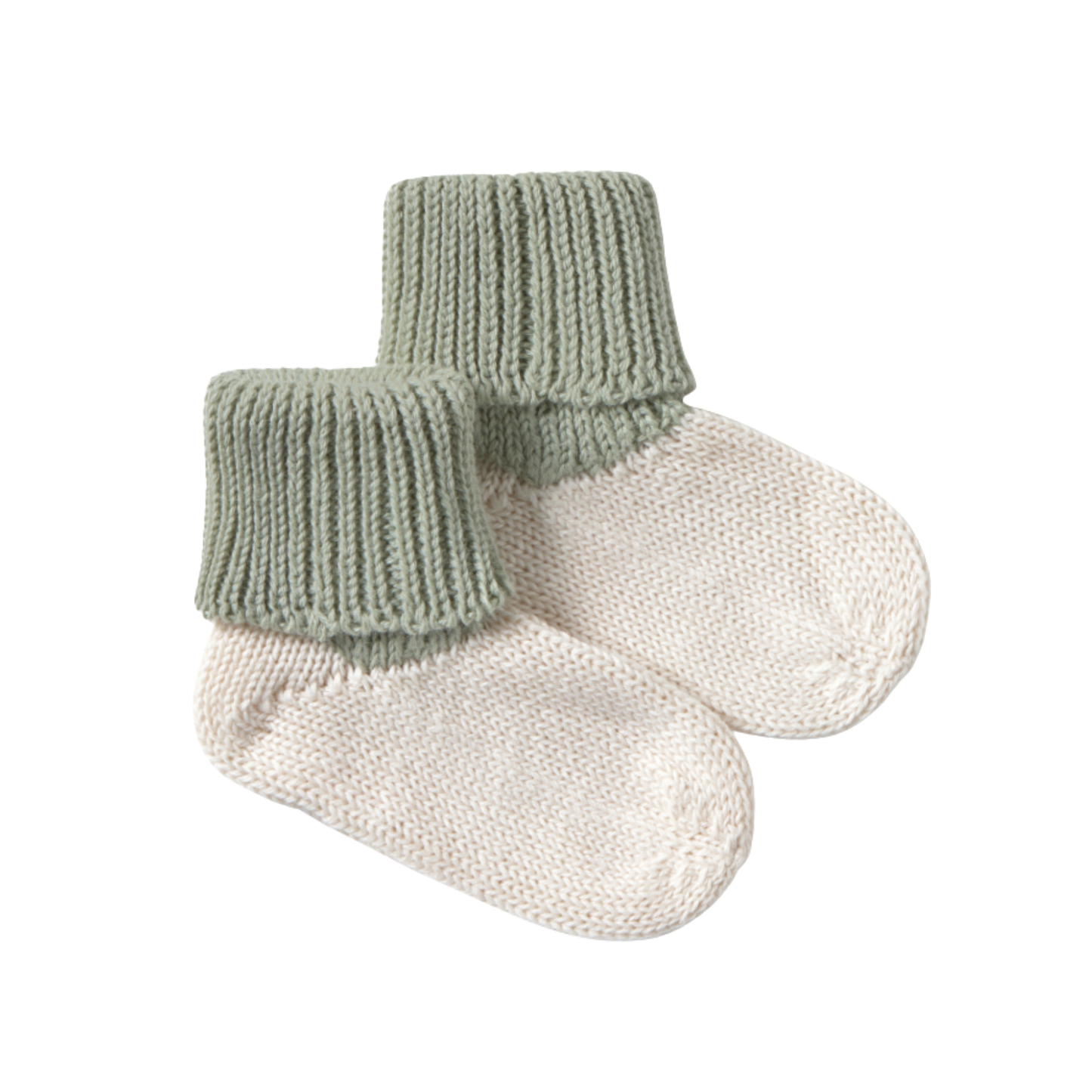 Li & Me Cream-Apple Ribbed Knit Bootie