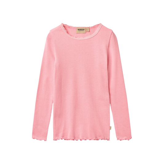 Wheat Bubblegum Reese Rib Long Sleeve Tee