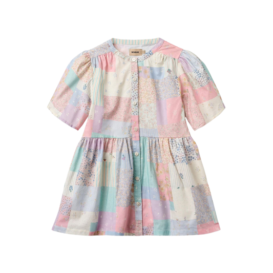 Wheat Watercolor Annabell Patchwork Flower Dress