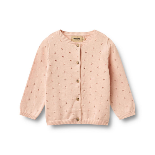 Wheat Powder Infant Maia Knit Long Sleeve Cardigan