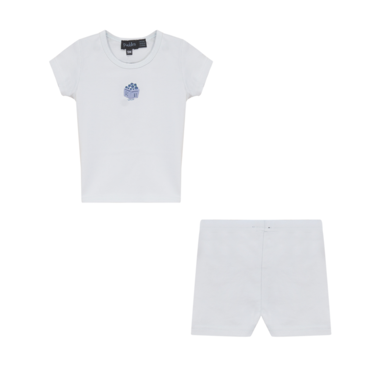 Puddles Powder Blue Cotton Spandex Berry Box 2 Pc Set