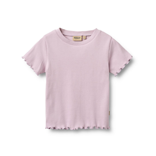Wheat Lavender Alicia Rib Short Sleeve Tee