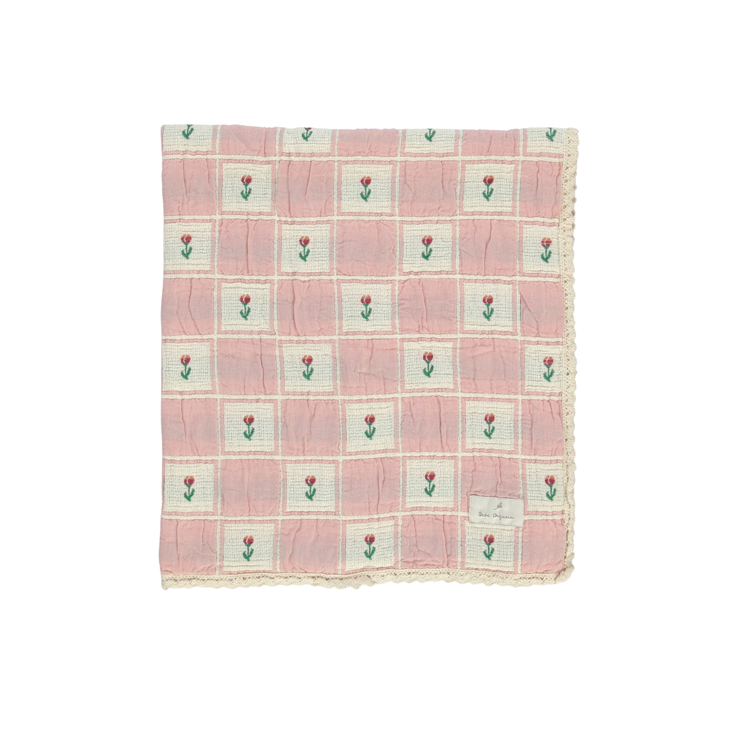 Bebe Organic Tulip Checks Bella Blanket