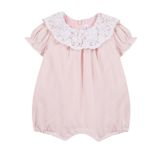 Tartine Et Chocolat Rose Collar Short Sleeve Romper