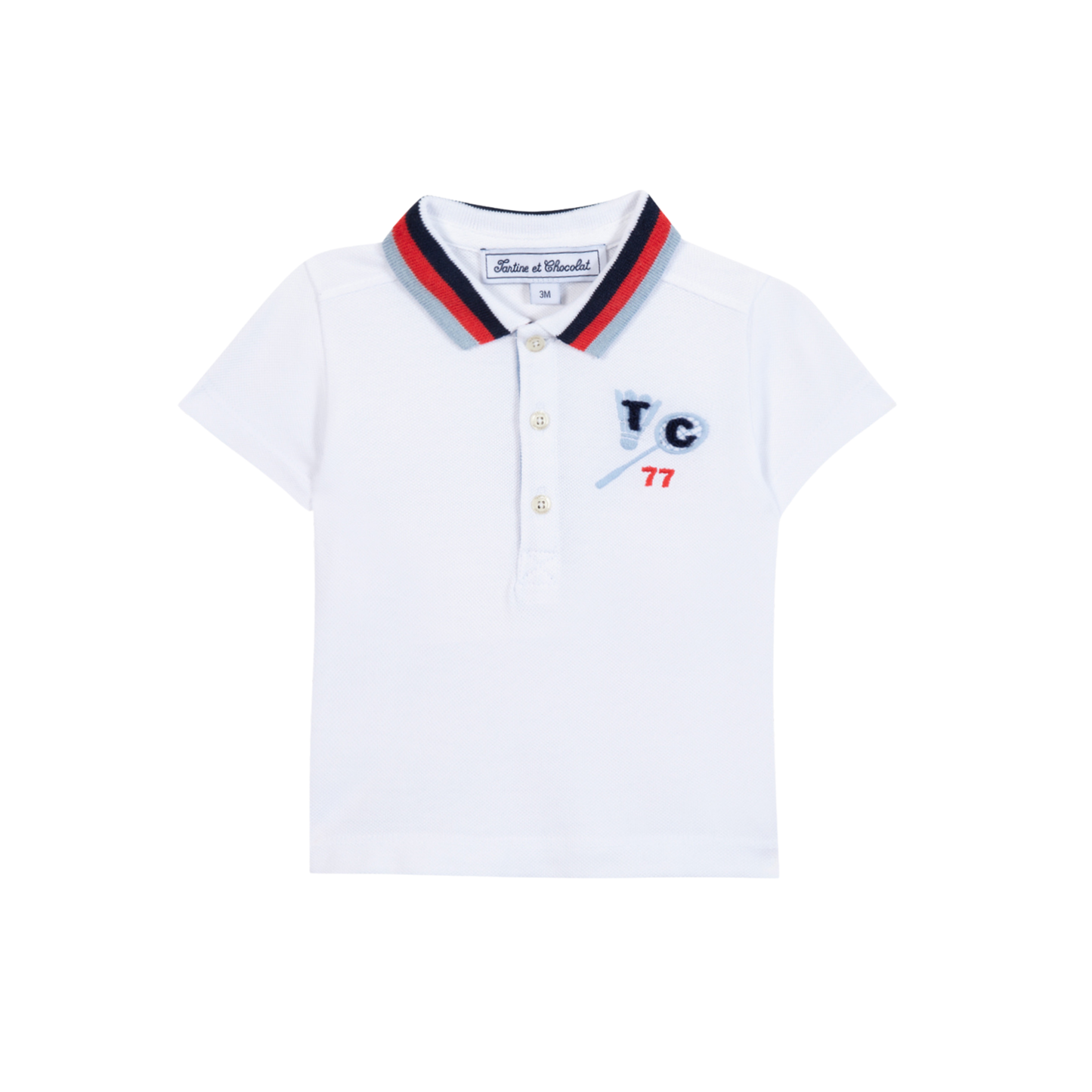 Tartine Et Chocolat White Logo Short Sleeve Polo Shirt