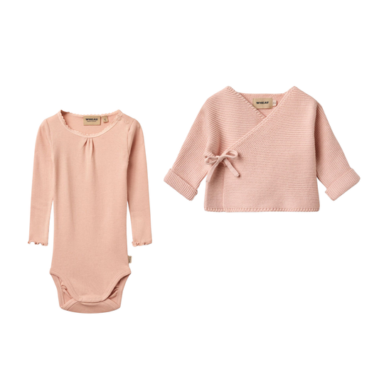 Wheat Siva Long Sleeve Wrapover Top Set
