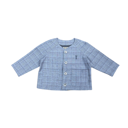 Tie It Light Grey V Plaid Blazer