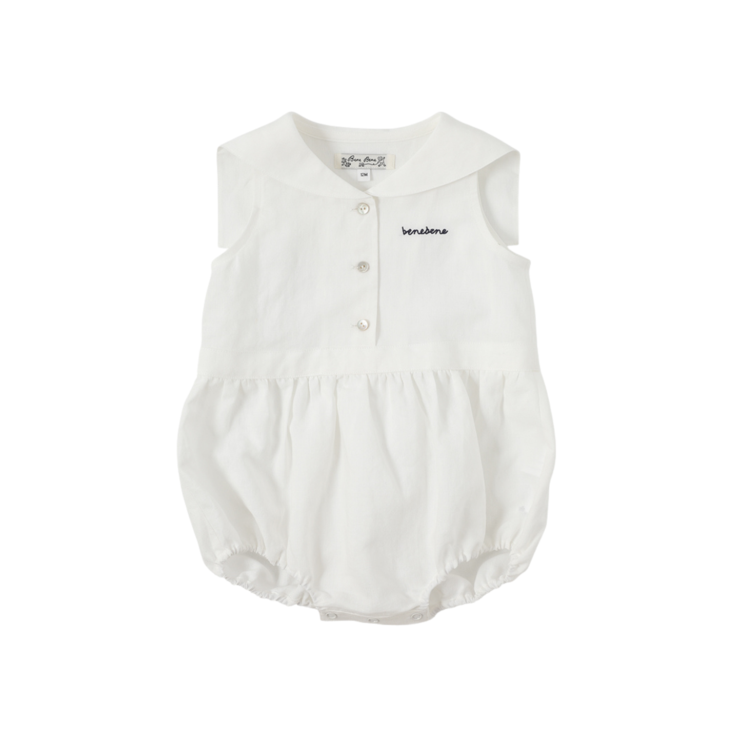 Bene Bene Ivory Marine Linen Romper