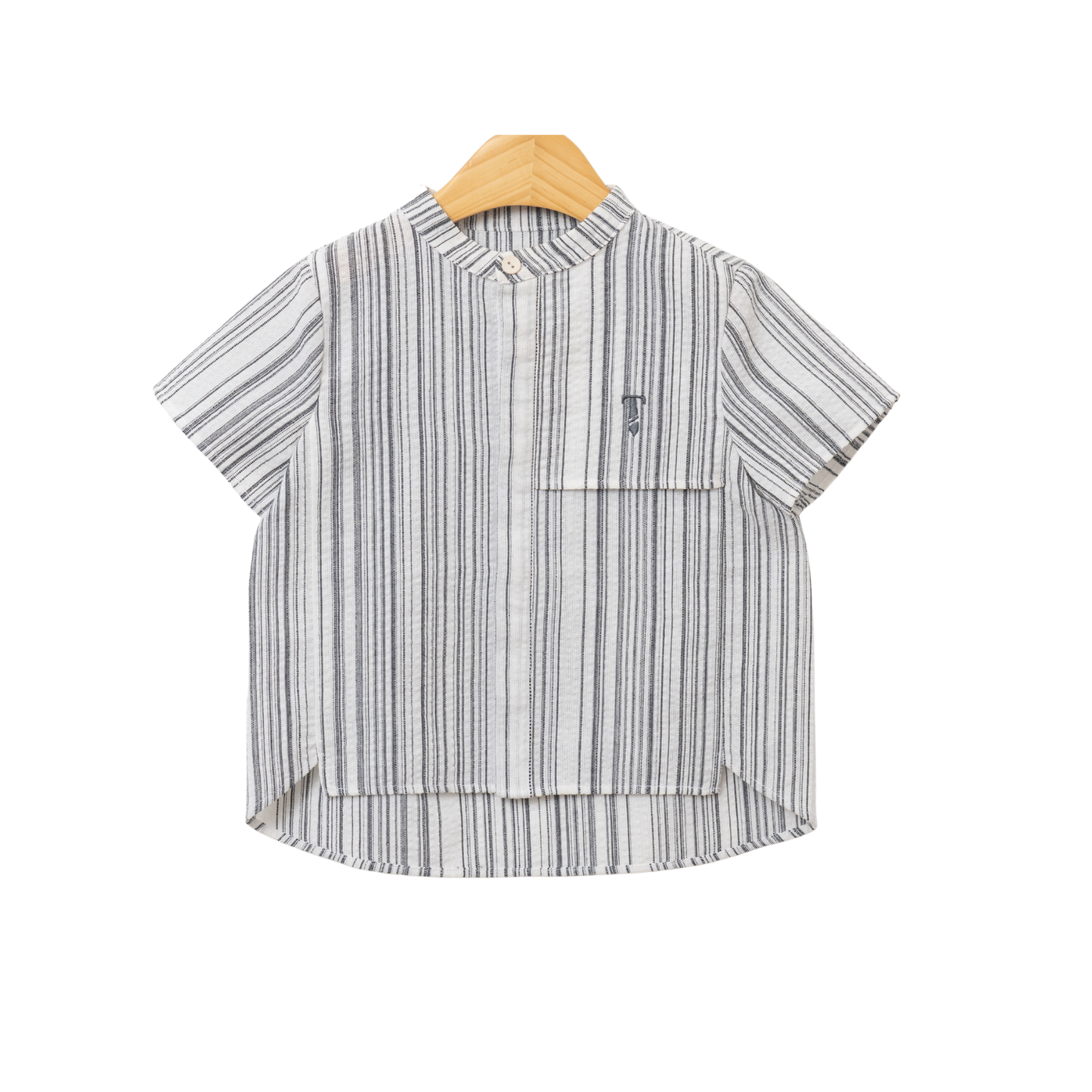 Tie It Black Stripe Short Sleeve Shirt