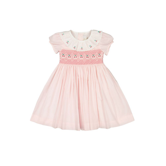 Antoinette Paris Rose Cherry Smocked Short Sleeve Dress