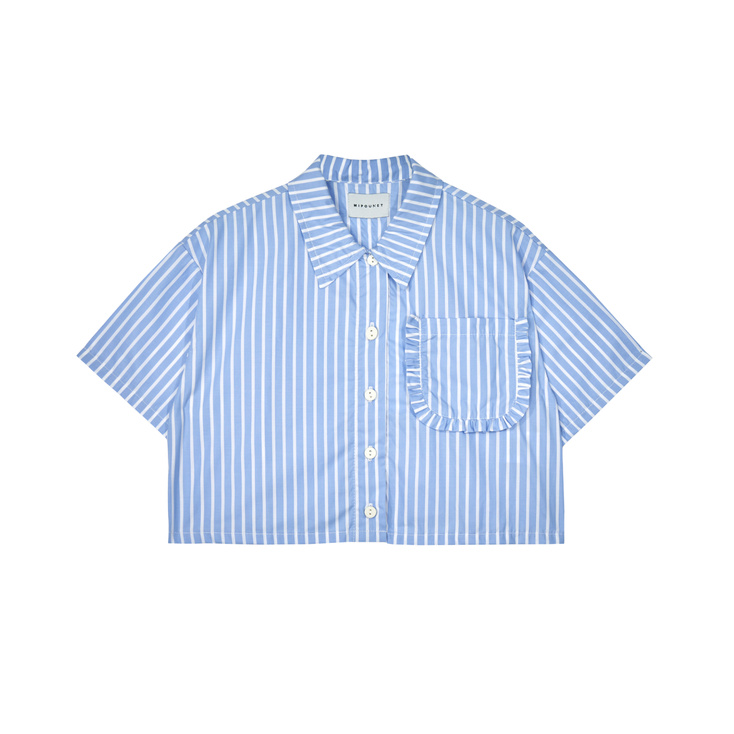 Mipounet Ecru/Blue Sia Short Sleeve Shirt