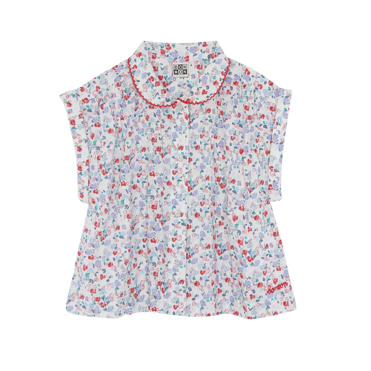 Bonton Red Polka Lorelei Floral Blouse