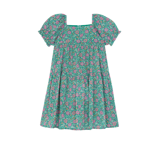 Bonton Teal Georgette Floral Dress