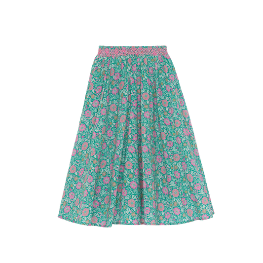 Bonton Teal Mirabel Floral Skirt