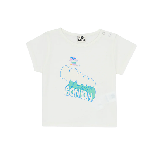 Bonton Ecru Wave Short Sleeve Tee