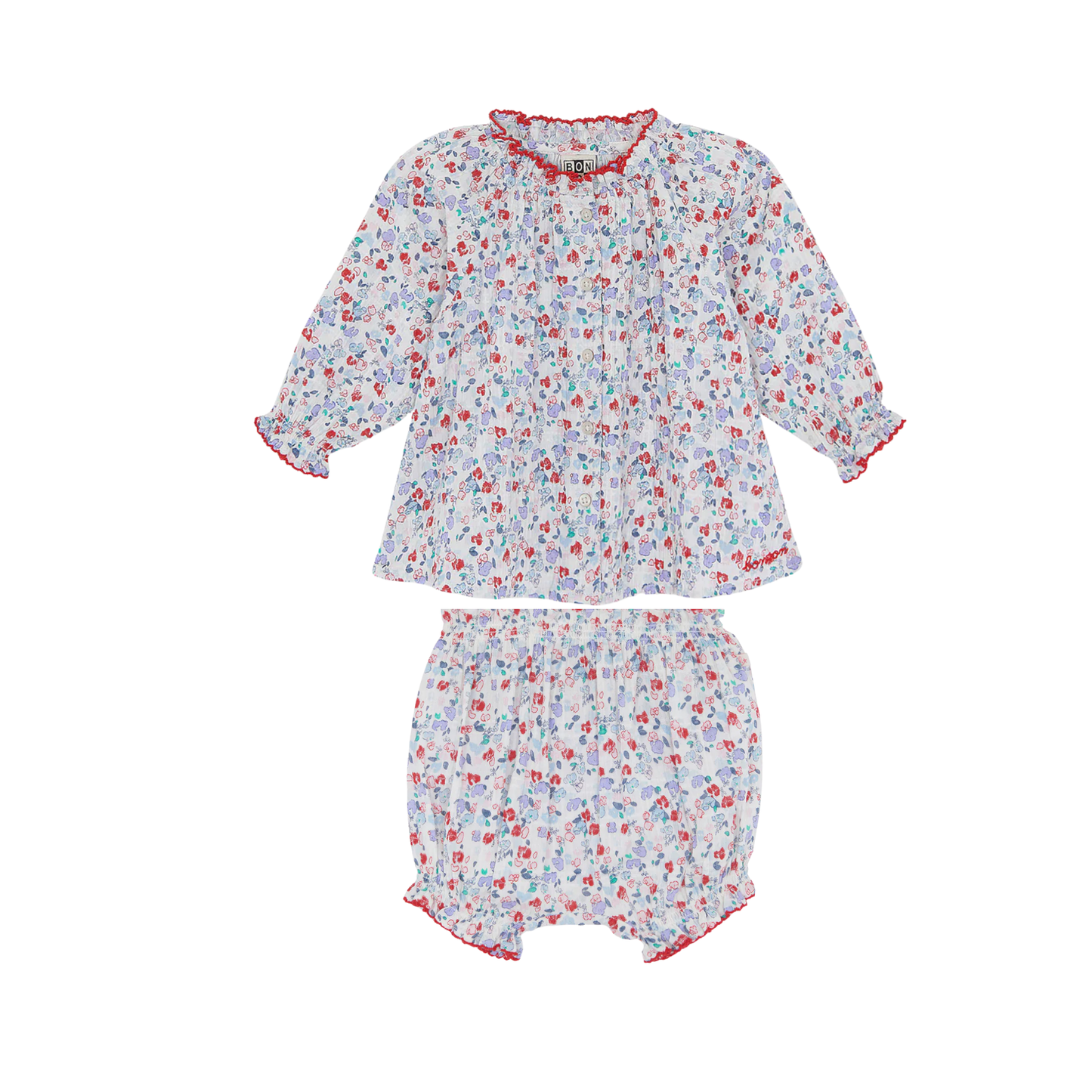 Bonton Red Polka Reina Bloomer Set