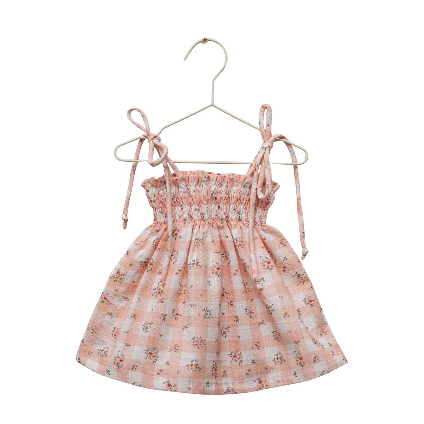 Cosmosophie Pink Picnic Check Sleeveless Dress