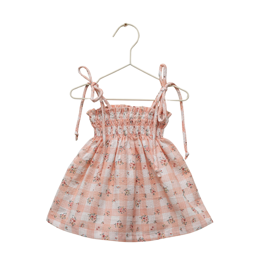 Cosmosophie Pink Picnic Check Sleeveless Dress