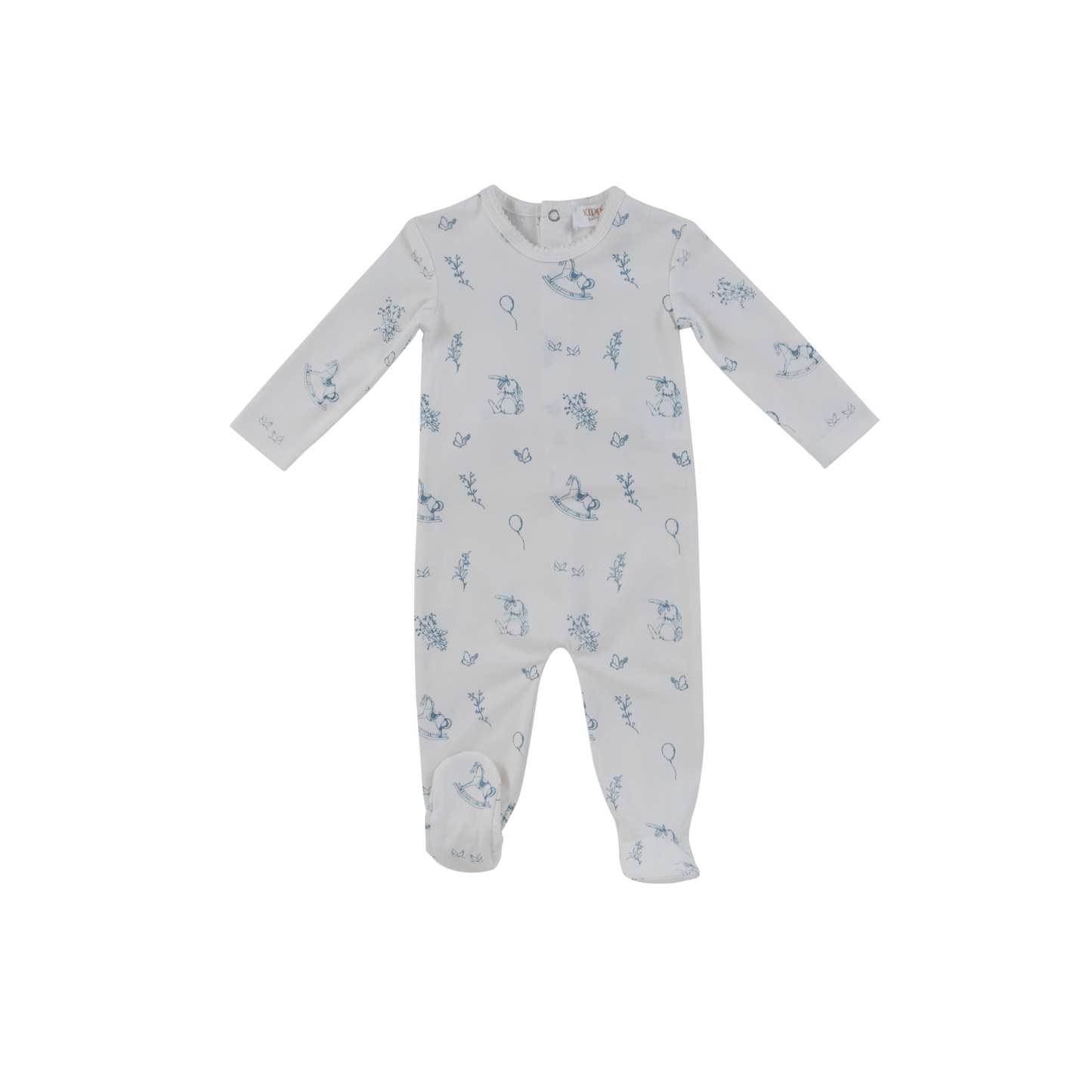 Kipp Baby Blue Toile Footie
