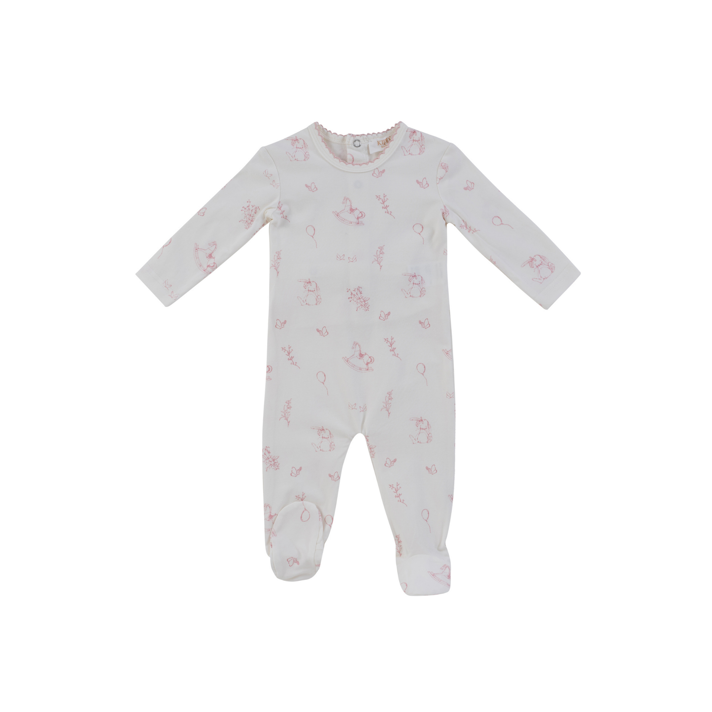 Kipp Baby Pink Toile Footie