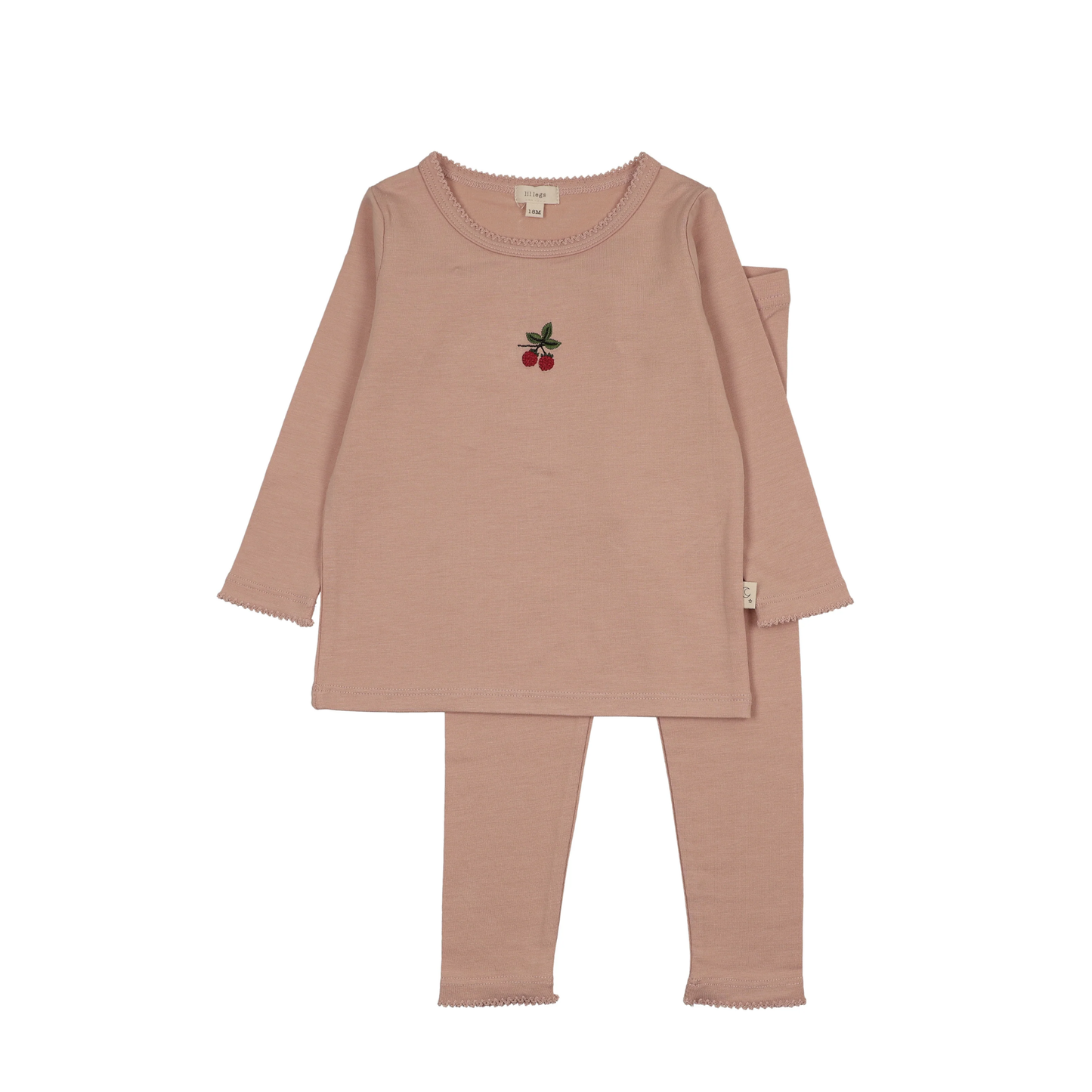 Lil Legs Pink Embroidered Lounge Set