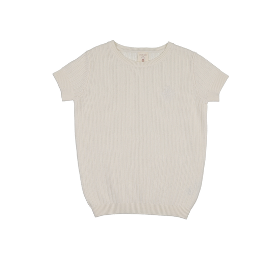 Analogie Cream Knit Crew Neck Sweater