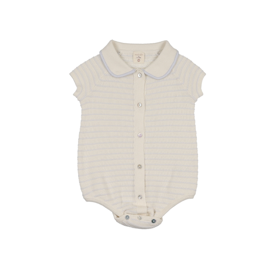 Analogie Clear Blue Textured Knit Romper