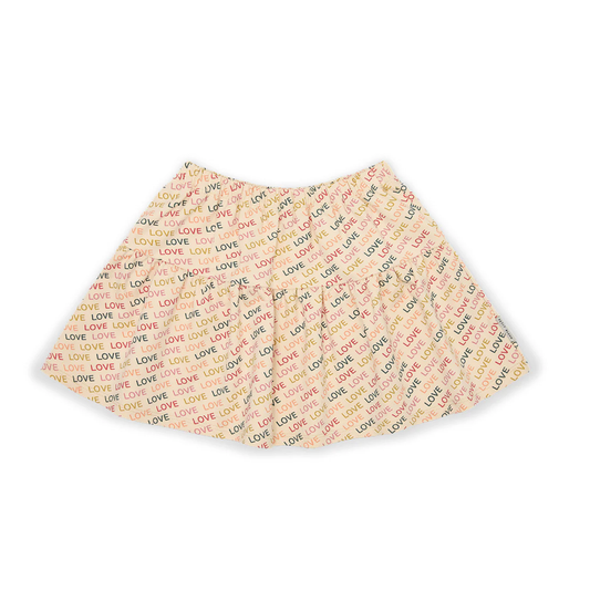 Petit Blush Love Text Aop Ruffle Long Skirt