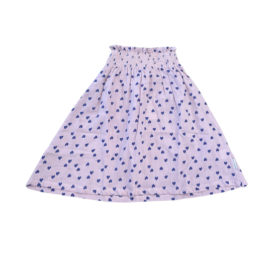 Petit Blush Candy Heart Midi Smock Skirt