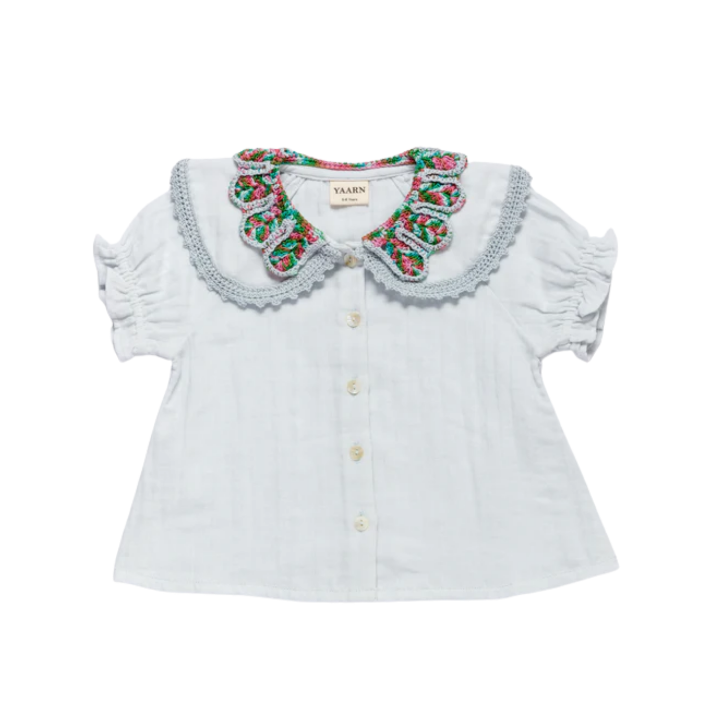 Yaarn Candymix Combo Lila Collar Short Sleeve Blouse