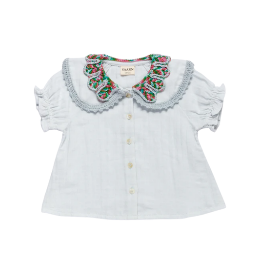 Yaarn Candymix Combo Lila Collar Short Sleeve Blouse