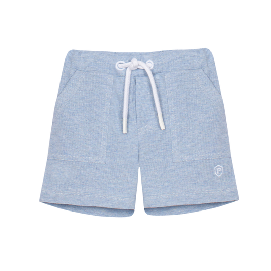 Patachou Pale Melange Blue Sport Logo Shorts