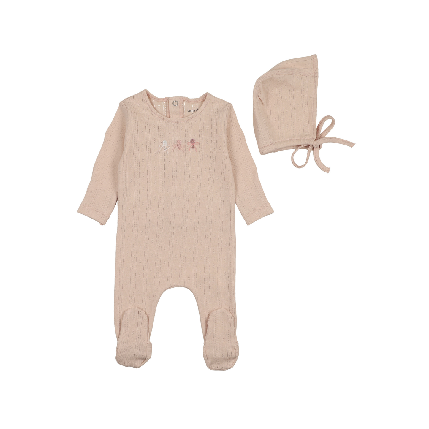 Bee And Dee Pastel Pink Rattles Pointelle Footie