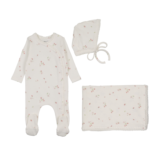 Bee And Dee Sweet Berry Print FootieW/ Blanket