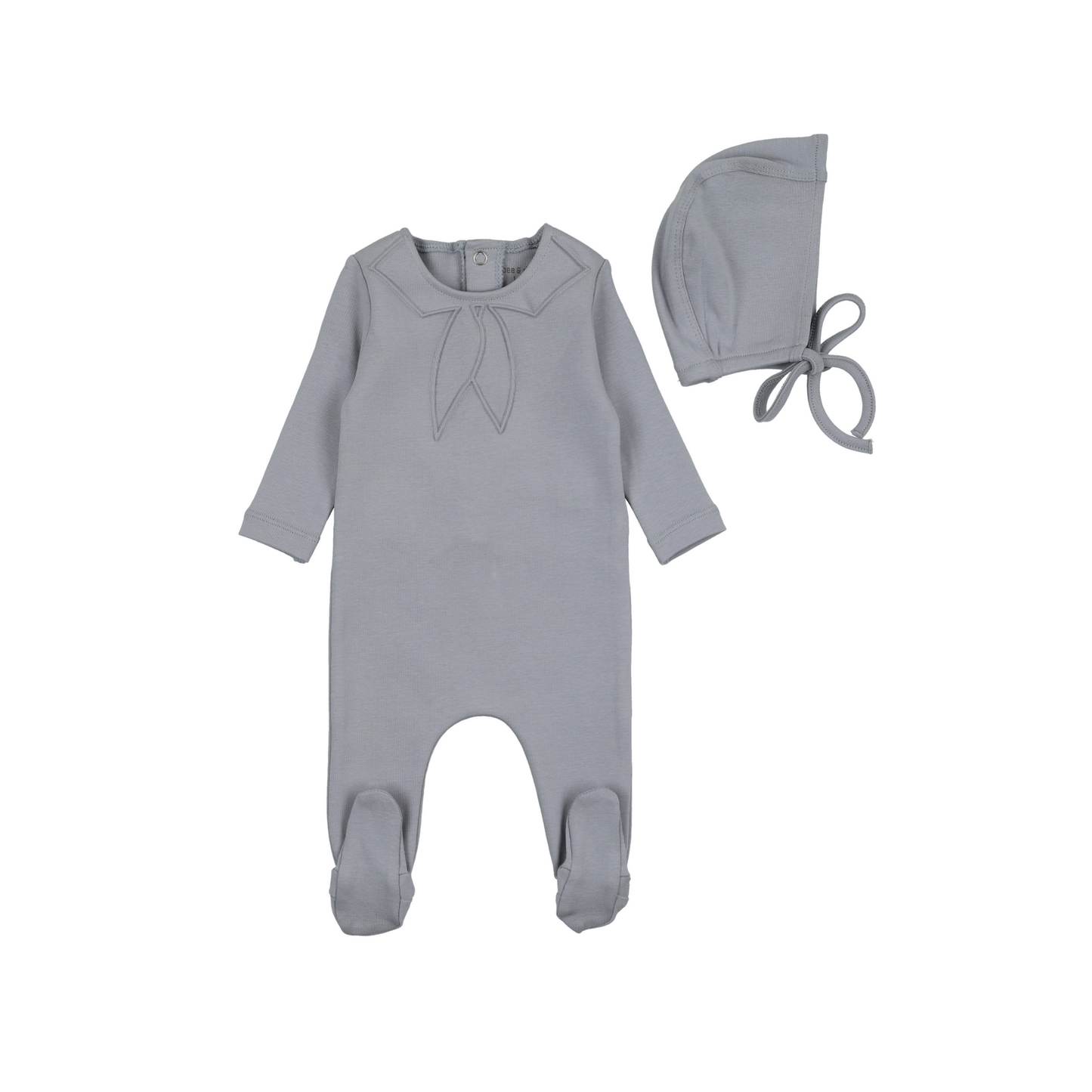 Bee And Dee Dusty Blue Embossed Collar Footie