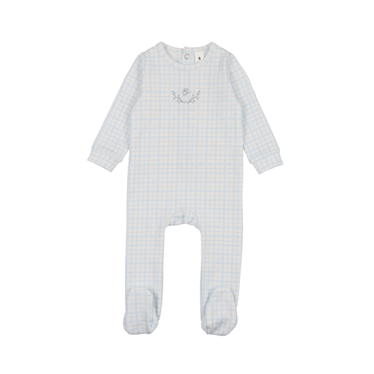 Bonjoy Emblem Blue Dainty Grid Footie