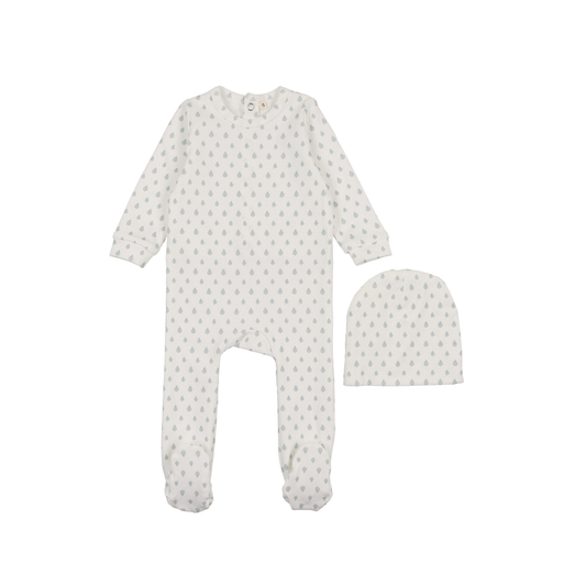 Bonjoy Blooming Blue Blooming Baby Footie Set