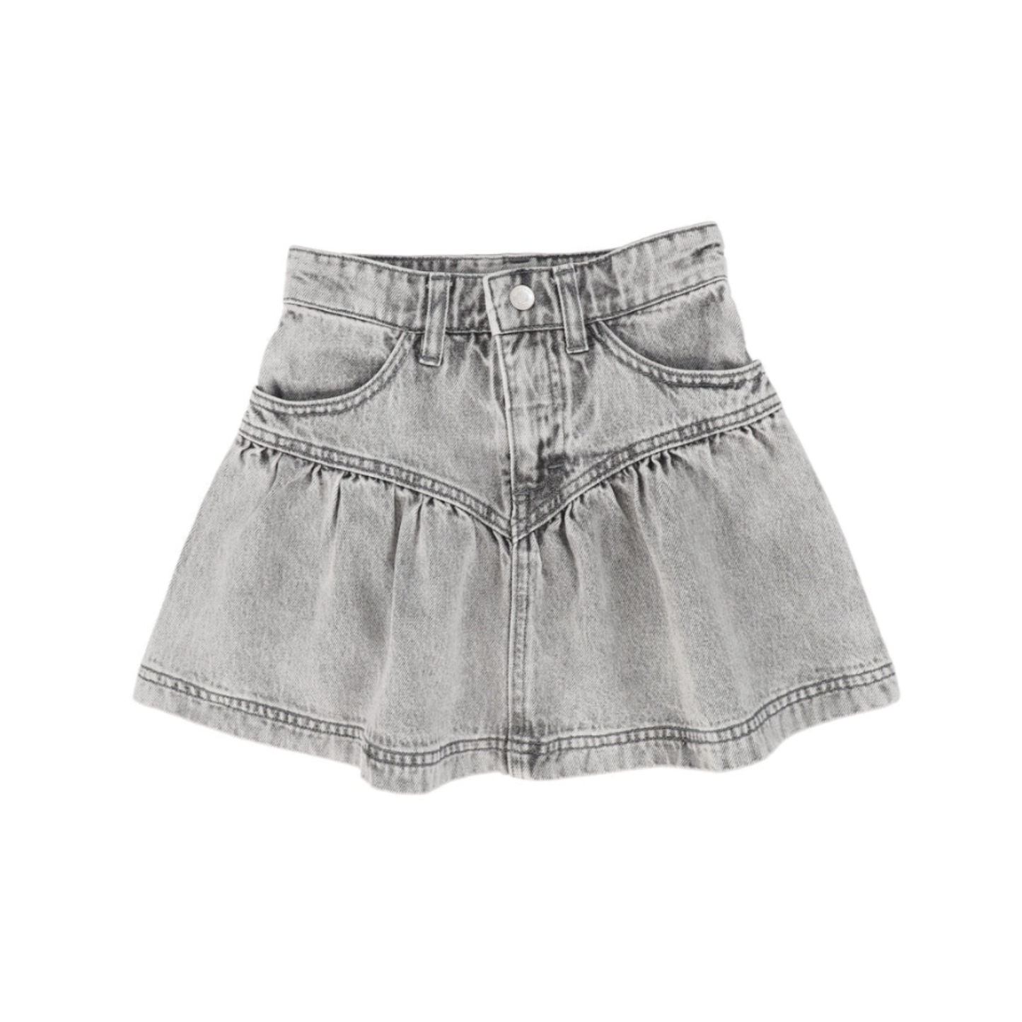 Little Parni Grey Denim Denim Short Skirt